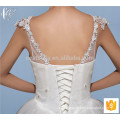 White bridal lace cap sleeve ball gown Princess wedding dress